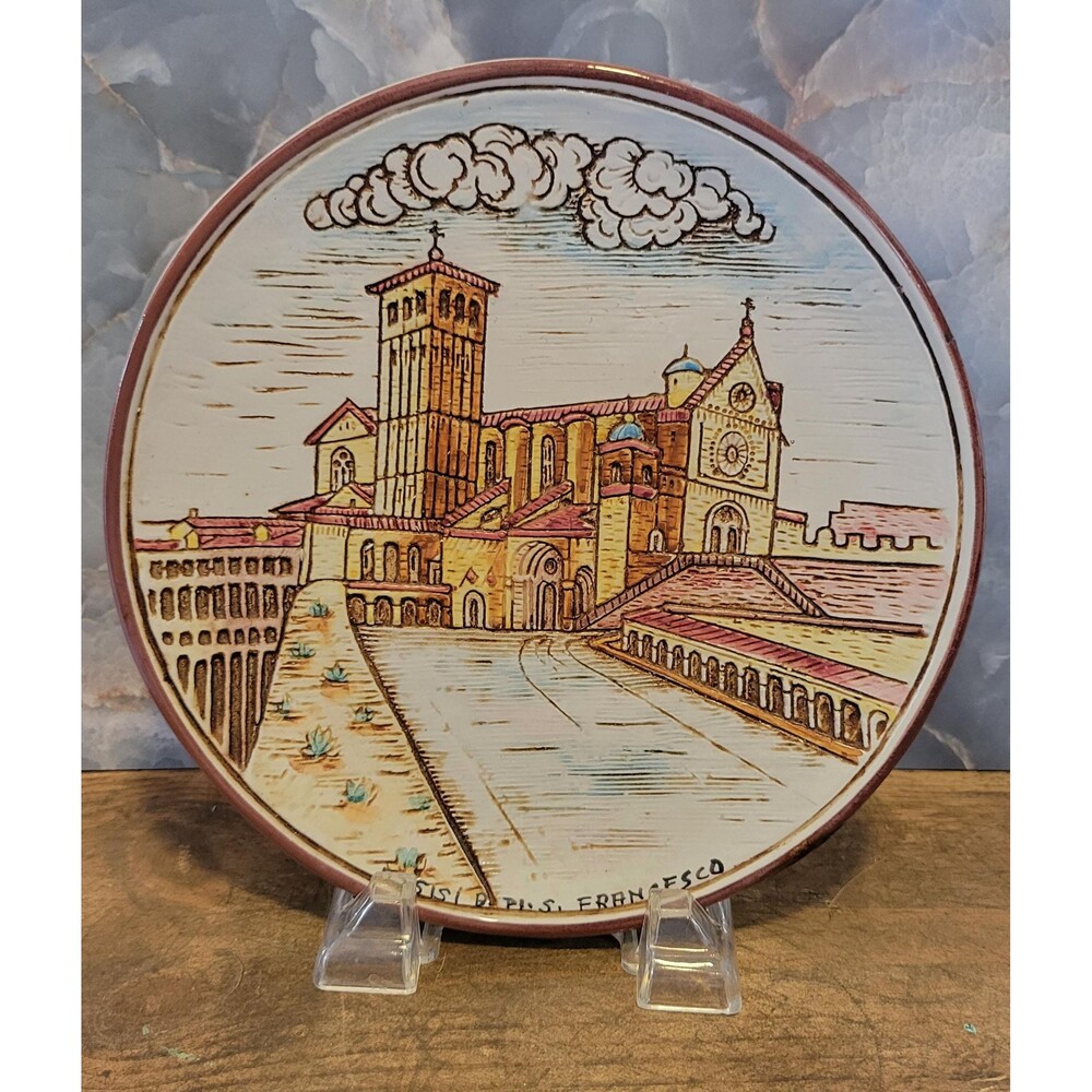 Ceramic Basilica of Saint Francis Signed Numbered Handmade Collectors Plate